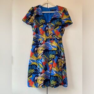 J Crew, Size 2 | Neon Tropical Print, Mini Dress